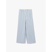 Koton Viskon Kumaş Rahat Kalıp Lastik Detaylı Çizgili Pijama Altı Mavi Çizgili 6wlk50032mw Mavi Çizgili