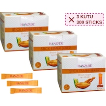 Hanzade Bitkisel Stick Esmer Şeker 100 Sticks 300 G x 3 Adet