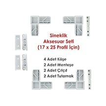 Beyaz Sineklik Aksesuar Set Kapı Pencere Sineklik Aksesuar Set Sineklik Tamirat 3 Takım