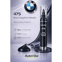 Bmw Rötuş Boya Kalemi 475 Black Sapphire Metallic - Siyah Safir Metalik 2si1arada Çizik Giderici