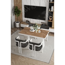 Avvio Angelos Lake Mdf Ayak Tokyo Demonte Sandalye 80x120 Yemek Masası Mutfak Masası 4 Kişilik Akça