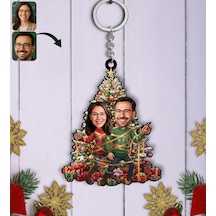 Bk Gift Kişiye Özel Sevgili Yılbaşı Karikatürlü Ahşap Anahtarlık -7, Yeni Yıl Hediyesi, Yılbaşı Hediyesi Kobitmeyencom35785 Bk Gift