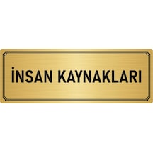 Metal Yönlendirme Levhası, Departman Kapı İsimliği İnsan Kaynakalrı 10x20 cm Altın Renk