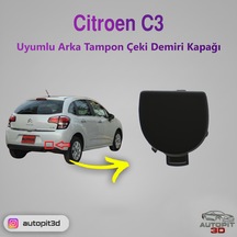 Citroën C3 Mkıı 2010 2017 Uyumlu Arka Tampon Çeki Demiri Kapağı
