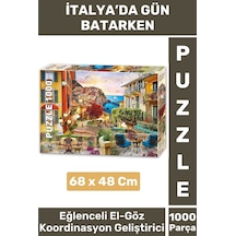 El Göz Koordinasyon Beceri Görsel Algı Geliştirici 1000 Parça Çocuk Puzzle İtalya'da Gün Batarken
