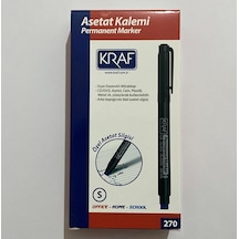 Kraf Permanent Marker Silgili, Siyah, S Uç, Suya Dayanıklı, Cd/dvd/cam/plastik/metal İçin, 12'li Paket Genel