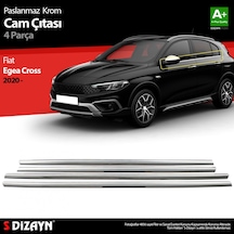 S-dizayn Fiat Egea Cross Krom Cam Çıtası 4 Prç. 2020 Üzeri