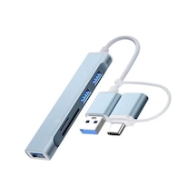 ALLY A-807 5in1 Type-C+USB Girişli USB 3.0 Çoğaltıcı Hub Adaptör