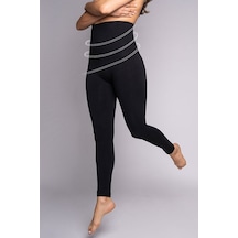 Akdağ Sportswear Dikişsiz Yüksek Bel Toparlayıcı Korseli Bel Bantlı Siyah Korse Taytsiyah S Siyah