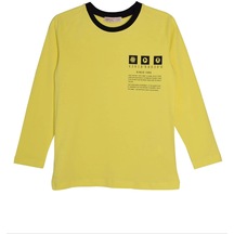 Sarı Renkli Baskılı Erkek Çocuk Tişört-bk 318438 Silversun-neon Sarı