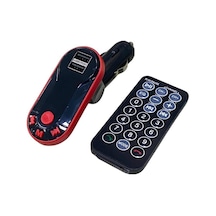 12v-24v Transmıtter Aux/bluetooth/mp3/sd Kart/usb X 2 Şarj Uzaktan Kumandalı Kırmızı