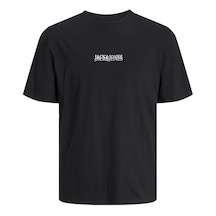 Jack & Jones Erkek Göğüste Logo Baskılı Tişört - Lafayette 12251768 Siyah
