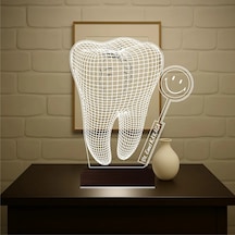 Luvivia Smile Diş Hekimi Diş Doktoru Hediye Kişiye Özel 3d Lamba - Masa Gece Lambası V2 Şeffaf