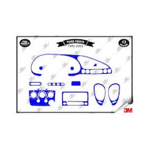 Ford Fiesta 1992-2002 Torpido Konsol Trim Göğüs Maun Kaplama Set 13 Parça Mavi