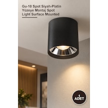 1 Adet Ct-5421sp Foça Sıva Üstü Armatür Gu-10 Spot Siyah-platin Yüzeye Montaj Spot Light Surface Mounted