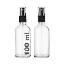 100 Ml Kapaklı Siyah Sprey Şeffaf 100 Cc Fısfıs Kolonya Dezenfektan Şeffaf Cam Şişe 2 Adet Şeffaf Şişe Siyah Sprey, 100 Ml
