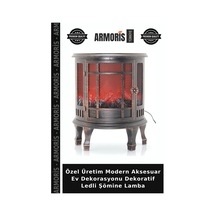 Özel Üretim Modern Aksesuar Ev Dekorasyonu Dekoratif Ledli Şömine Lamba