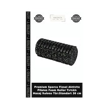 Premium Sporcu Fizsel Aktivite Pilates Foam Roller Tırtıklı Masaj Rulosu Tür:standart 30 Cm Siyah - Yeşil