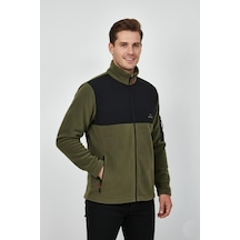 Erkek Büyük Beden Fermuarlı Cepli Polar Ceket 6545 Bgl-st04918 Haki