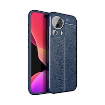 Xiaomi Mi 13 Lite Kılıf Deri Görünümlü Silikon Kamera Korumalı Üstün Koruma Pazarplus Lacivert
