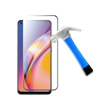 Oppo Reno 5 Lite Kenarları Dayanıklı 9D Cam Ekran Koruyucu Siyah