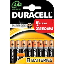 Duracell LR03 Alkalin AAA 8 Adet İnce Kalem Pil