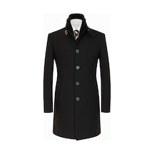 Plus Scorpion Erkek Slim Fit Kaşe Kaban Çıkarılabilir Ribanalı Fermuarlı Yaka, S Xxl Siyah