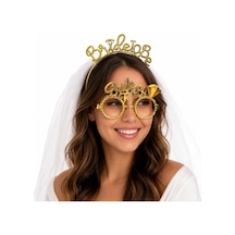 Lb Bride To Be Gold Taç Ve Parti Gözlüğü Seti Çok Renkli