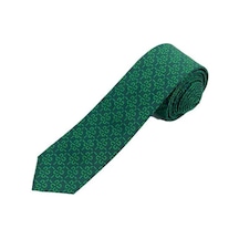Brianze 5 Cm Yeşil Desenli Slim Kravat