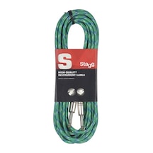 Stagg Enstrüman Kablosu Örgü Sargılı 6metre Yeşil Sgc6vt Gr