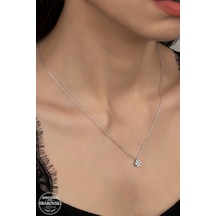 Union Swarovski Zirconia Kadın Pırlanta Montür Gümüş Kolye (550095094)