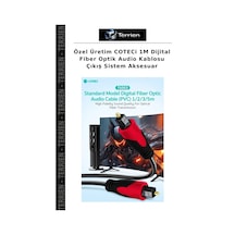 Özel Üretim Coteci 1m Dijital Fiber Optik Audio Kablosu Çıkış Sistem Aksesuar