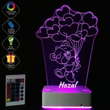 Sevgiliye Özel 3D Balon Ve Ayıcık Masaüstü Led Lamba (459258886)
