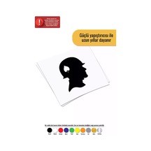 Asker Kafası Silüeti Sticker Oto Motor Laptop Duvar Folyo Sticker 50 X 60 Cm