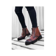 Boa Ba0187 İçi Dışı Hakiki Deri Taba Erkek Fermuarlı Yarım Bot Taba