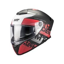 Mt Helmets Thunder 4 Sv Waves B5 Kapalı Kask Siyah - Beyaz - Kırmızı