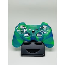 Yues PS3 Joystick Silikon Dualshock Koruyucu Desenli Kılıf Yeşil Mavi