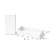 Lüks Kapaklı Hediye Kutusu 21x8x3 Cm Beyaz Düz