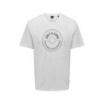 Only & Sons Lamer Life Erkek Beyaz Tişört 22028168-bw Beyaz