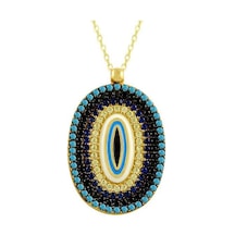 Göz Kolye Oval 3.64 Gram 14 Ayar Altın