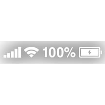 Batarya Pil Wifi Icon Oto Sticker 17x17 Cm Beyaz