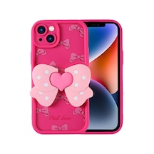 Zore İphone 14 Kılıf Kamera Korumalı Figür Tasarımlı Ogaa Kapya Kapak - Pembe Koyu