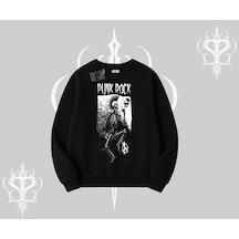 Biskilet Sweatshirt Punk Rock Chaos Skeleton Riot Siyah