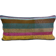 Zehra Abla Halı Yeni El Dokuma Dekoratif Lumbar Kilim Kırlent Yastık Kılıfı 6176