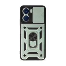 Vivo Y16 Kılıf Pars Lens Yüzüklü Silikon - Yeşil 0.2M-Çok Renkli