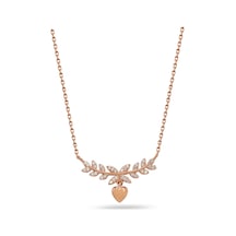 Brezza Lusso Jewelry 925 Ayar Gümüş Kalpli Zirkon Taşlı Zeytin Dalı Kadın Kolye 553612962 Ayarlanabilir