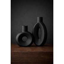 Edda Design Loop Tasarım Modern Dekoratif Vazo Seti 2'li Minimal &amp Şık Salon Aksesuarı Çok Renkli