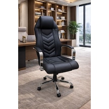 Deflen Yönetici Ofis Koltuğu Lüks Büro Koltuğu Ergonomik Yatar Mekanizmalı Deri Siyah