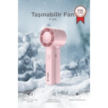 Şarjlı El Vantilatörü Fener Özellikli Taşınabilir Mini Fan F64 Pembe