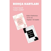Gelin Damat Bohçası Kartları, 7x10 Cm Gelin Çeyiz Bohça Kartı 9 G